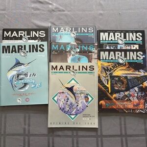 Florida Marlins Collectible Program Set of 7, 3 Opening Day